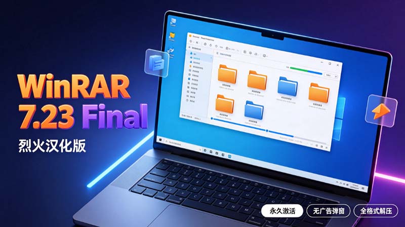 终极版解压神器｜WinRAR7.23烈火汉化版，永久激活无限制✨